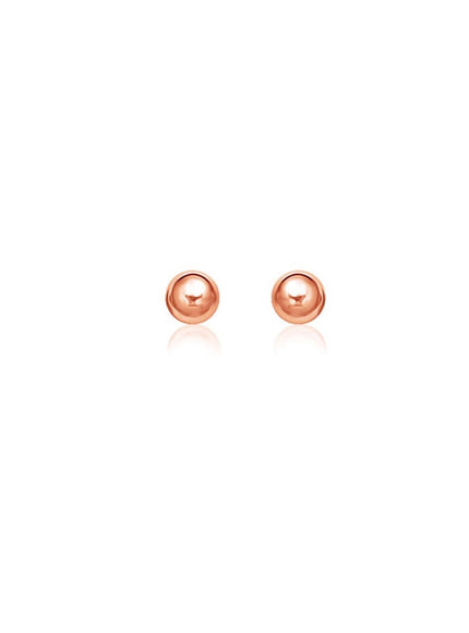 14k Rose Gold Round Stud Earrings (5.0 mm) - Ellie Belle