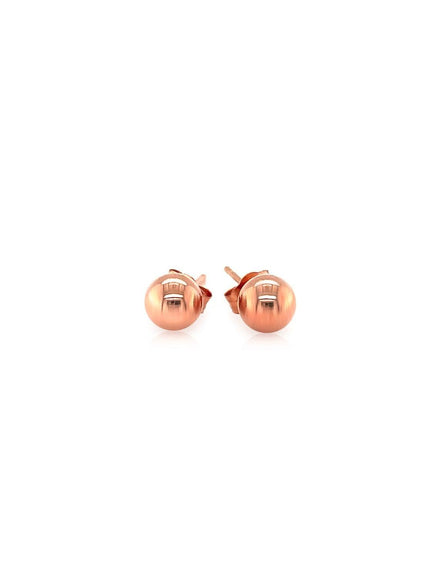 14k Rose Gold Round Stud Earrings (5.0 mm) - Ellie Belle