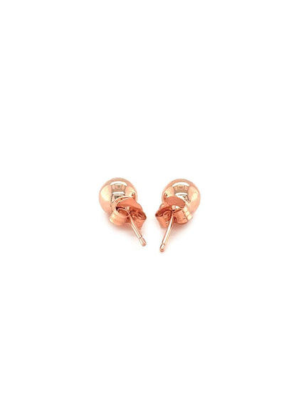 14k Rose Gold Round Stud Earrings (5.0 mm) - Ellie Belle