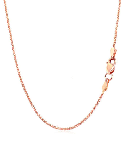 14k Rose Gold Round Wheat Chain 1.0mm - Ellie Belle