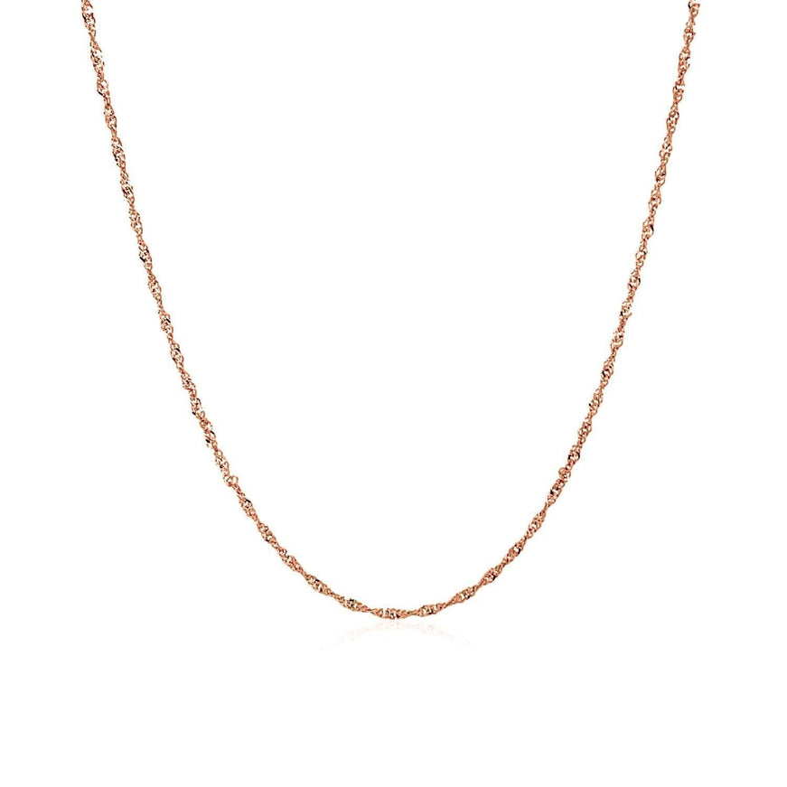 14k Rose Gold Singapore Chain 1.0mm - Ellie Belle