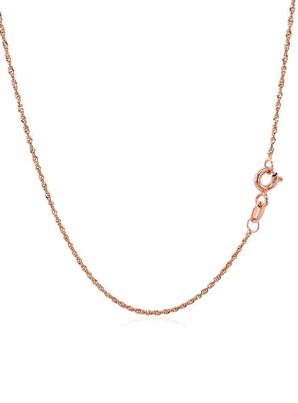 14k Rose Gold Singapore Chain 1.0mm - Ellie Belle