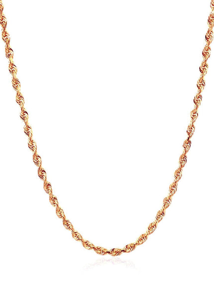 14k Rose Gold Solid Diamond Cut Rope Chain (2.30 mm) - Ellie Belle