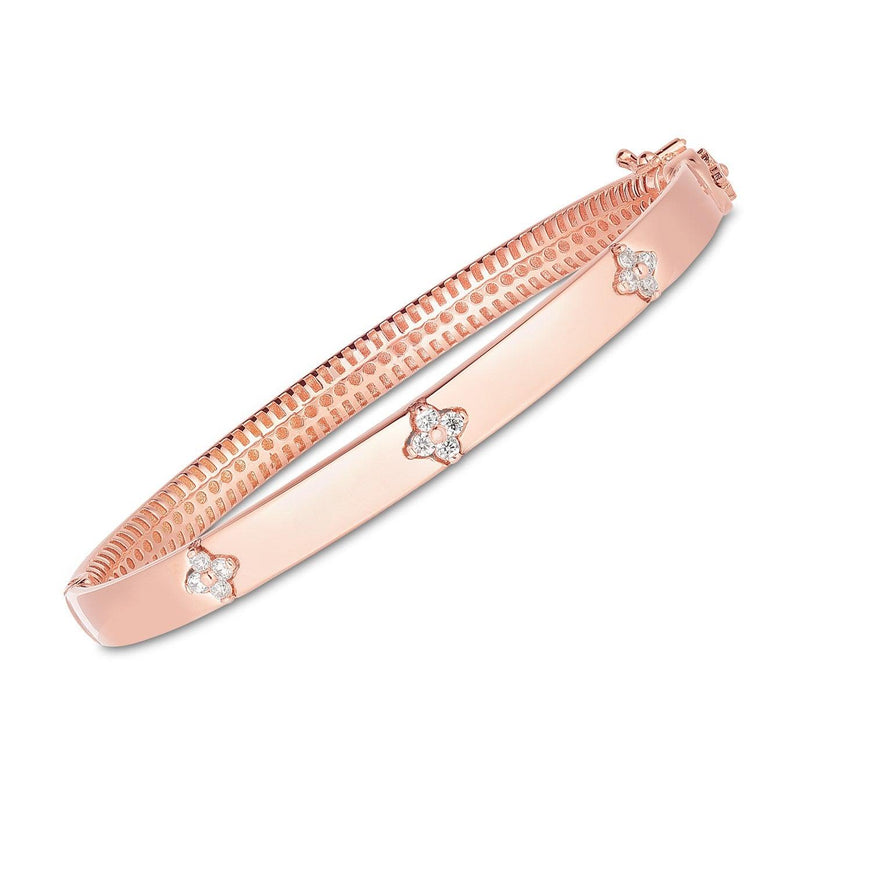 14k Rose Gold Trilogy Diamond Bangle - Ellie Belle