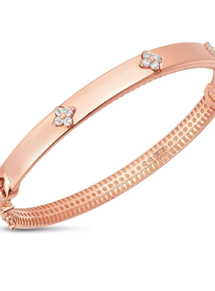 14k Rose Gold Trilogy Diamond Bangle - Ellie Belle