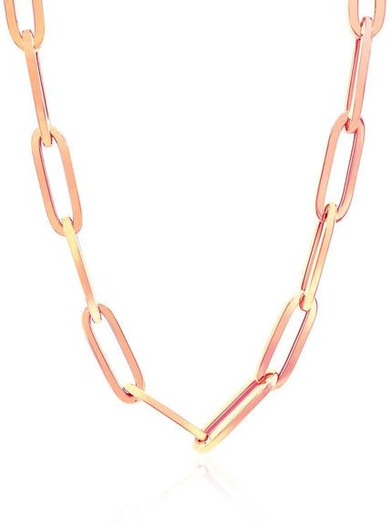 14K Rose Gold Wide Paperclip Chain (6.1mm) - Ellie Belle