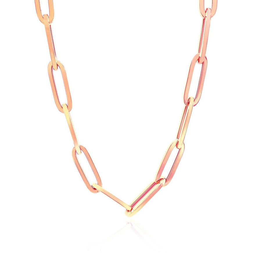 14K Rose Gold Wide Paperclip Chain (6.1mm) - Ellie Belle