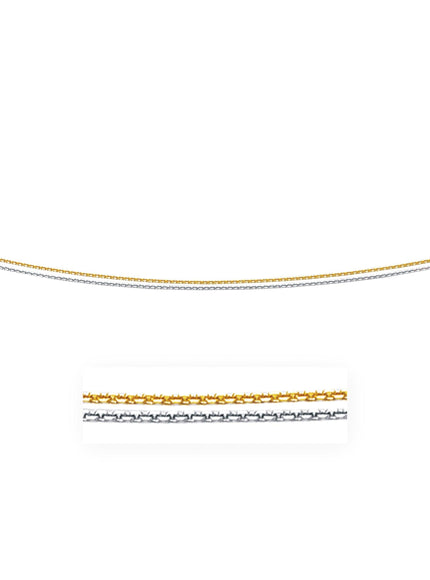 14k Two-Tone Double Strand Cable Pendant Chain 1.1mm - Ellie Belle