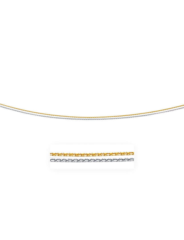 14k Two-Tone Double Strand Cable Pendant Chain 1.1mm - Ellie Belle