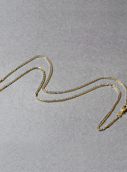 14k Two-Tone Double Strand Cable Pendant Chain 1.1mm - Ellie Belle