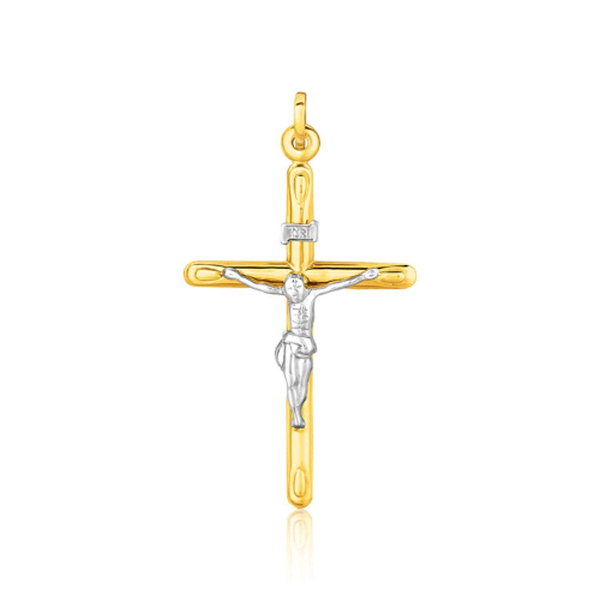 14k Two Tone Gold Cross Pendant - Ellie Belle