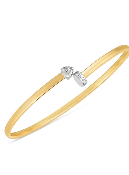 14k Two Tone Gold Diamond Hardware Bangle - Ellie Belle