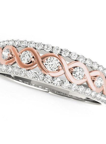 14k White And Rose Gold Infinity Diamond Band (3/8 cttw) - Ellie Belle