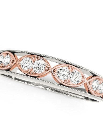 14k White And Rose Gold Infinity Style Diamond Band (1/5 cttw) - Ellie Belle