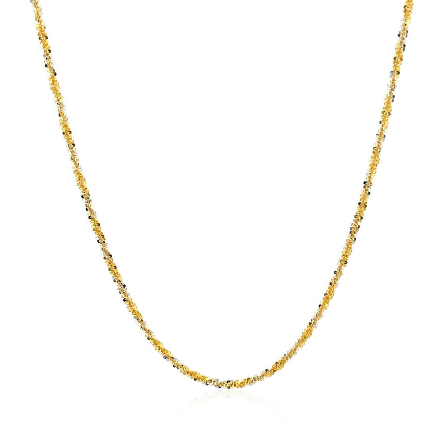 14k White and Yellow Gold Two Tone Sparkle Chain 1.5mm - Ellie Belle