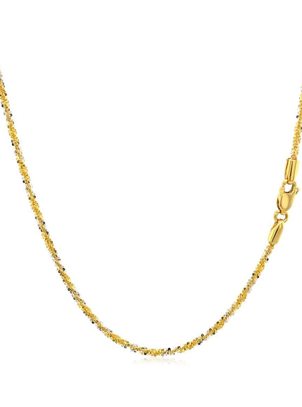 14k White and Yellow Gold Two Tone Sparkle Chain 1.5mm - Ellie Belle