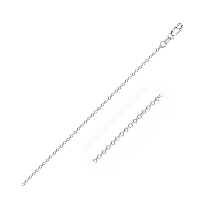 14k White Diamond Cut Cable Link Chain 0.8mm - Ellie Belle