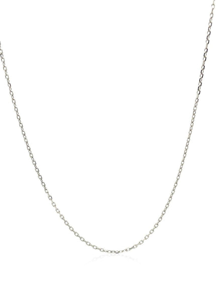 14k White Diamond Cut Cable Link Chain 0.8mm - Ellie Belle