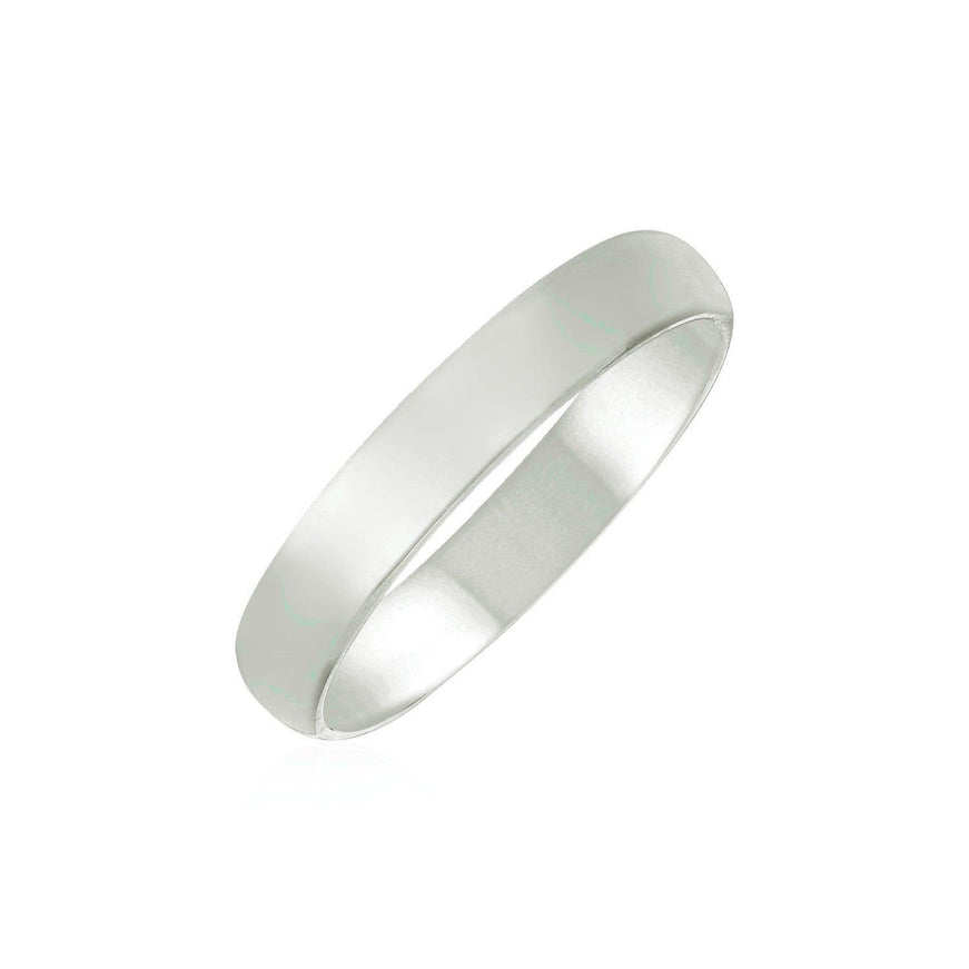 14k White Gold 4mm Comfort Fit Wedding Band - Ellie Belle