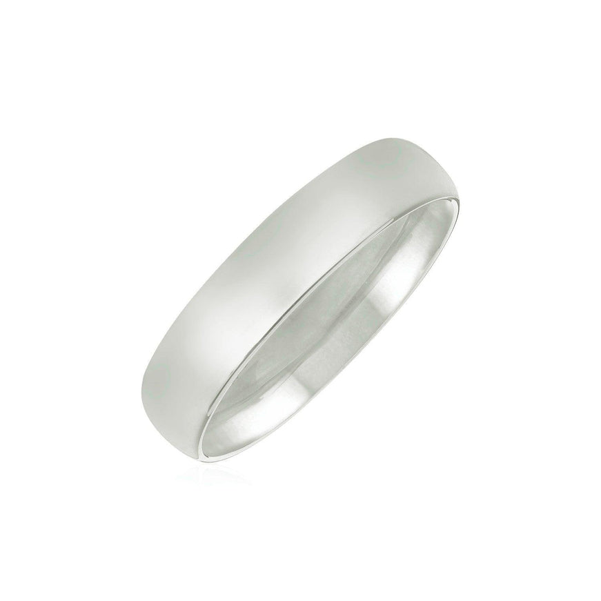 14k White Gold 5mm Comfort Fit Wedding Band - Ellie Belle