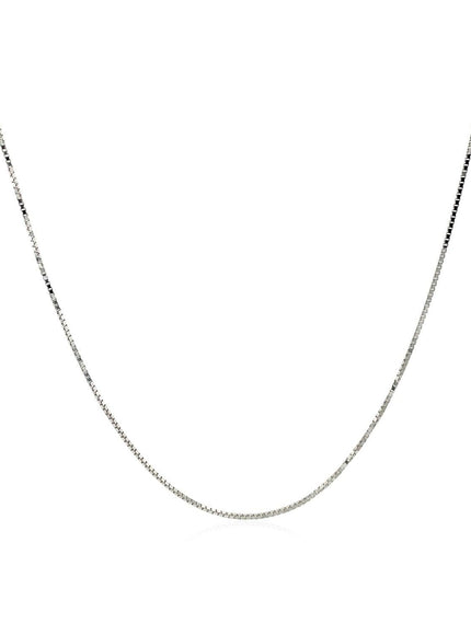 14k White Gold Adjustable Box Chain 0.6mm - Ellie Belle