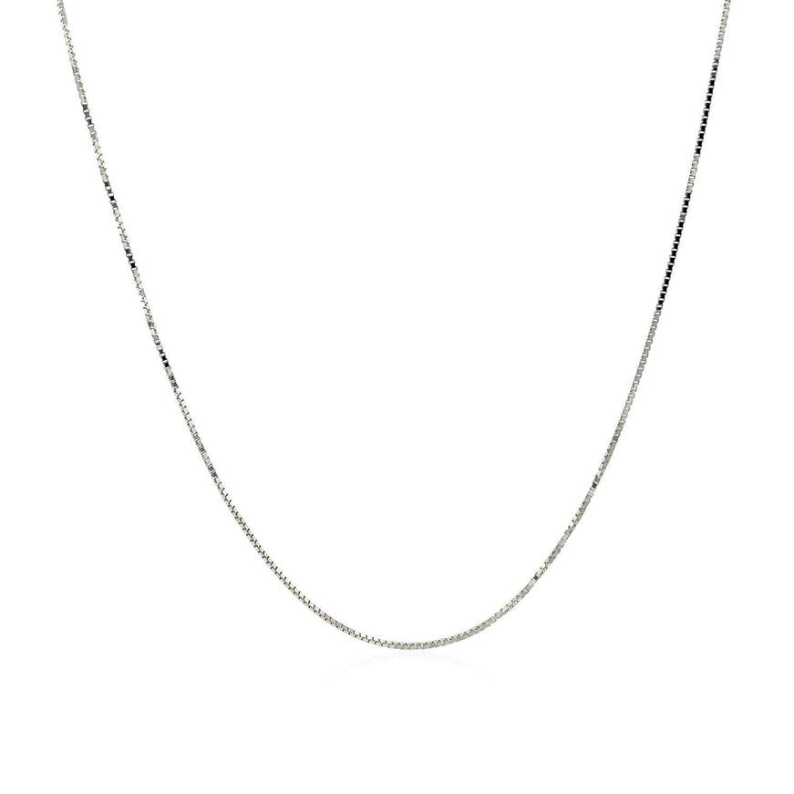 14k White Gold Adjustable Box Chain 0.6mm - Ellie Belle