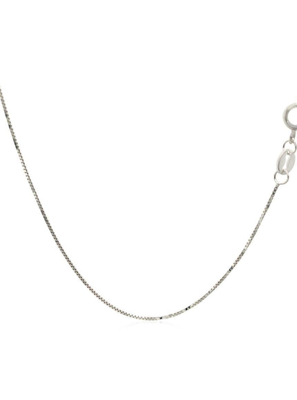 14k White Gold Adjustable Box Chain 0.6mm - Ellie Belle