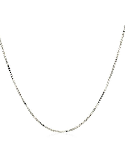 14k White Gold Adjustable Box Chain 0.7mm - Ellie Belle