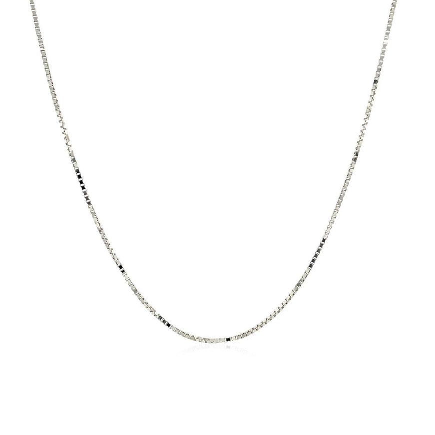 14k White Gold Adjustable Box Chain 0.7mm - Ellie Belle