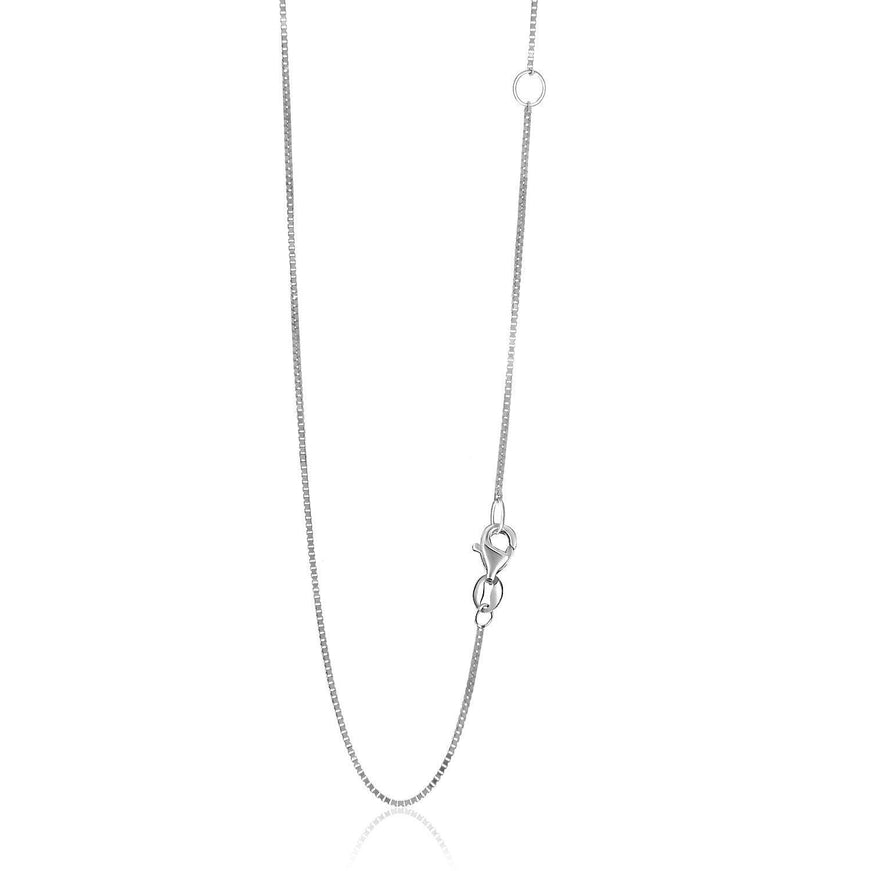 14k White Gold Adjustable Box Chain 0.8mm - Ellie Belle