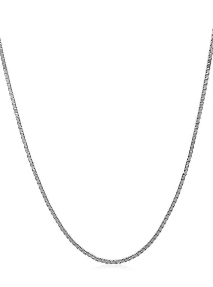 14k White Gold Adjustable Box Chain 1.1mm - Ellie Belle