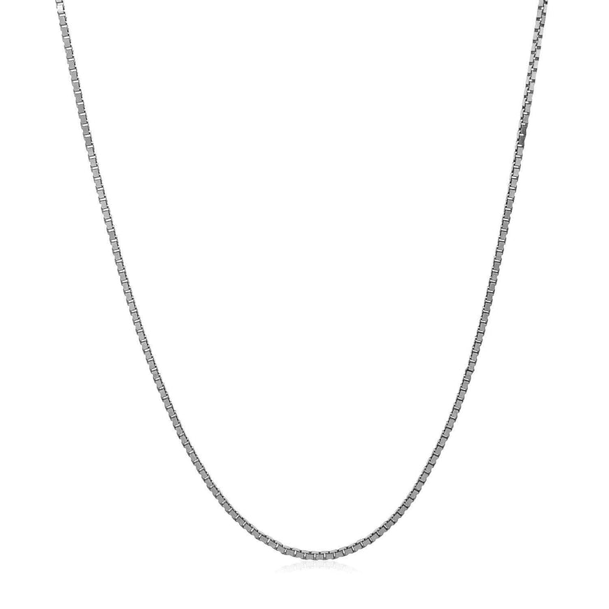 14k White Gold Adjustable Box Chain 1.1mm - Ellie Belle