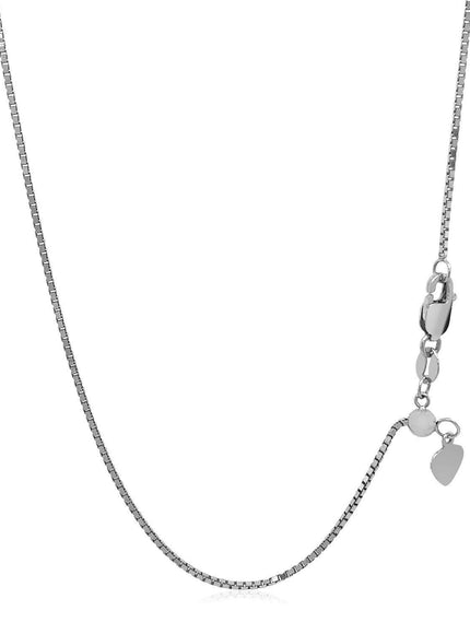 14k White Gold Adjustable Box Chain 1.1mm - Ellie Belle