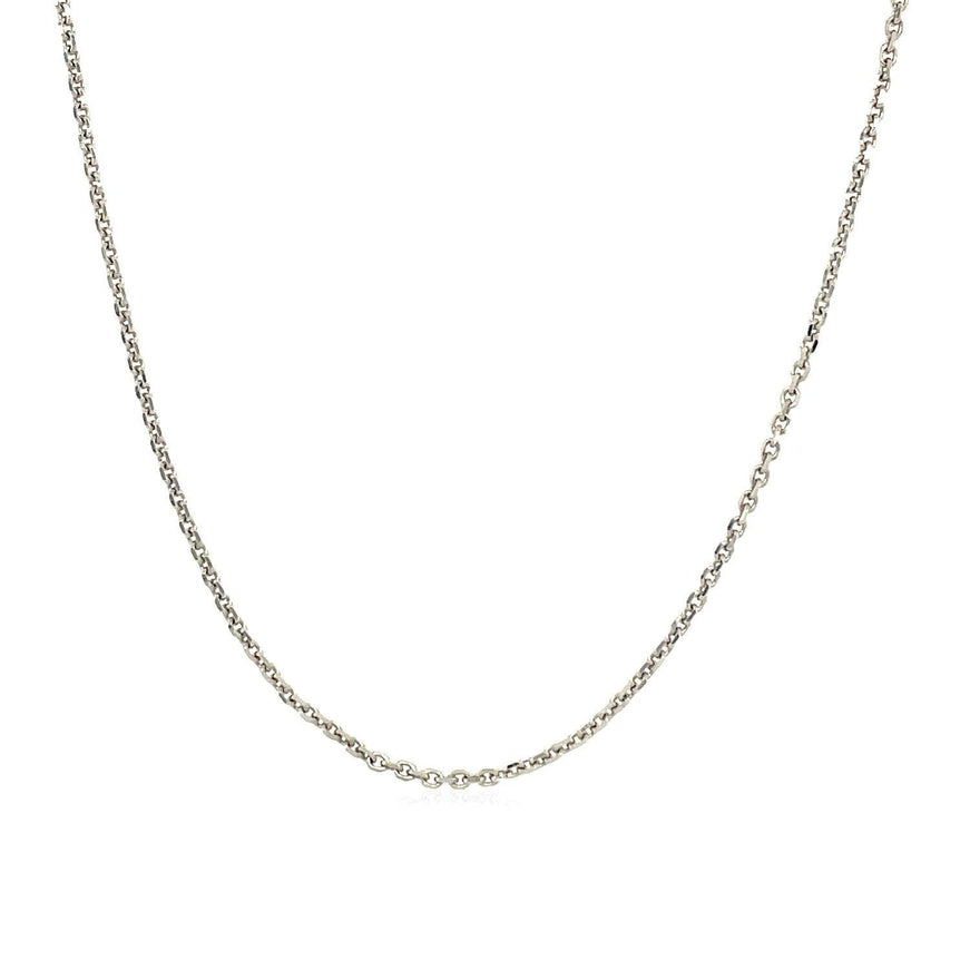 14k White Gold Adjustable Cable Chain 0.9mm - Ellie Belle