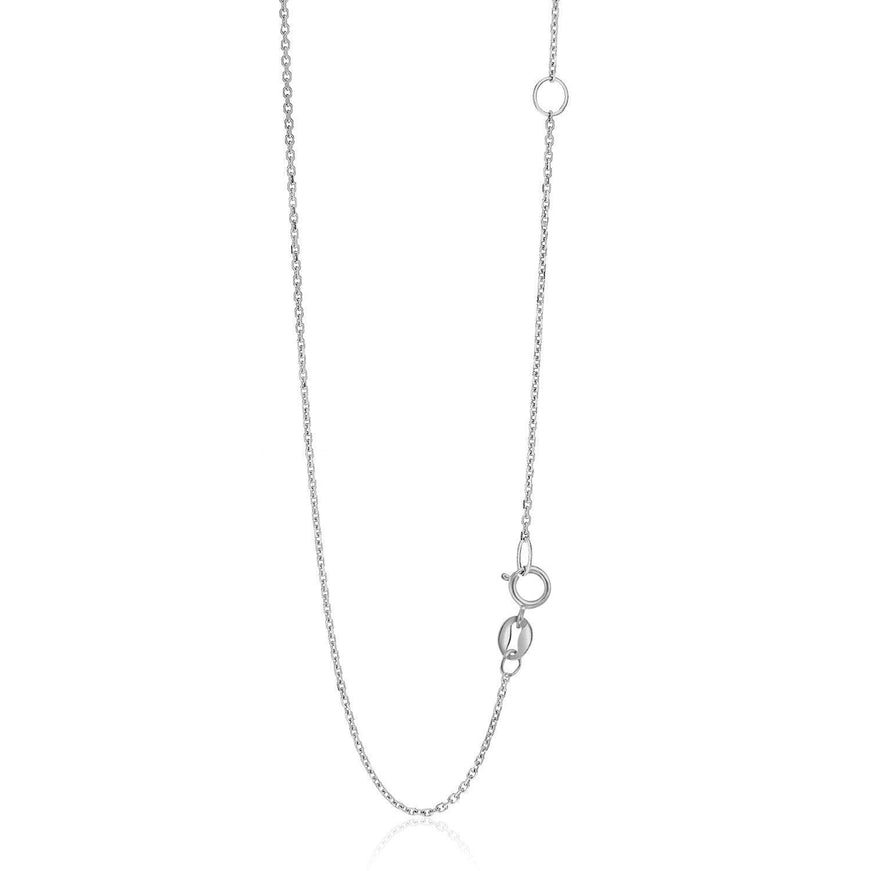 14k White Gold Adjustable Cable Chain 1.1mm - Ellie Belle