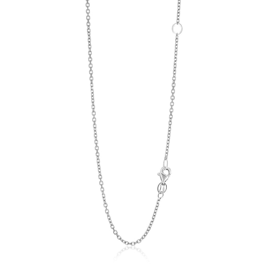 14k White Gold Adjustable Cable Chain 1.5mm - Ellie Belle