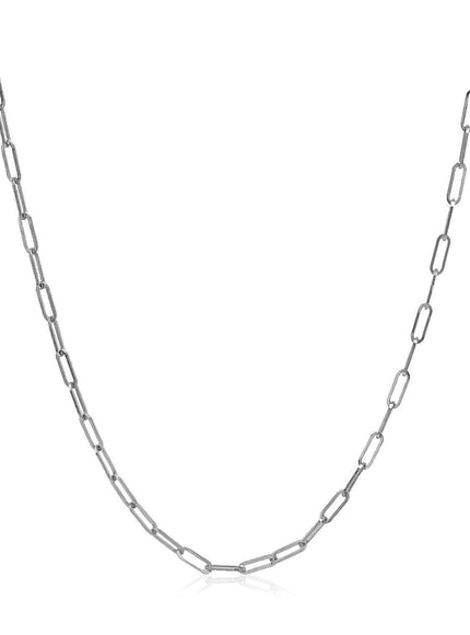 14k White Gold Adjustable Paperclip Chain 1.5mm - Ellie Belle