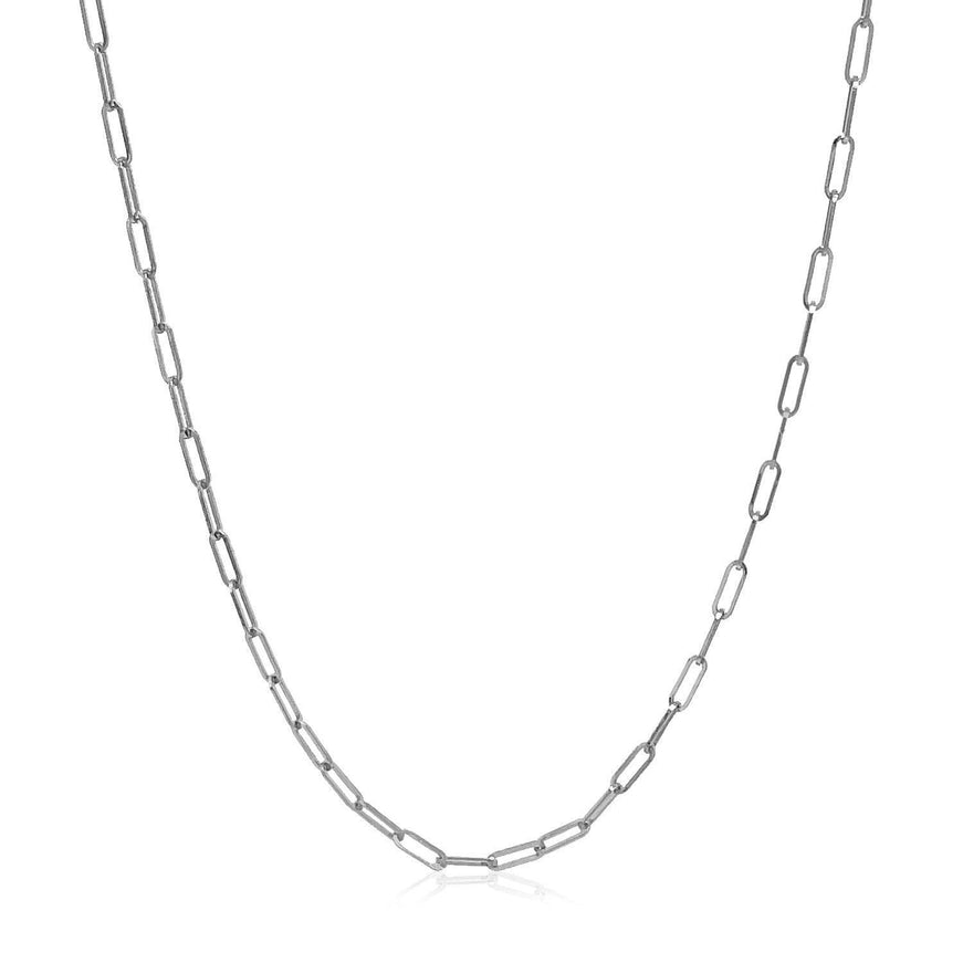 14k White Gold Adjustable Paperclip Chain 1.5mm - Ellie Belle