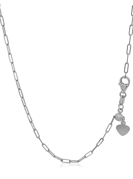 14k White Gold Adjustable Paperclip Chain 1.5mm - Ellie Belle