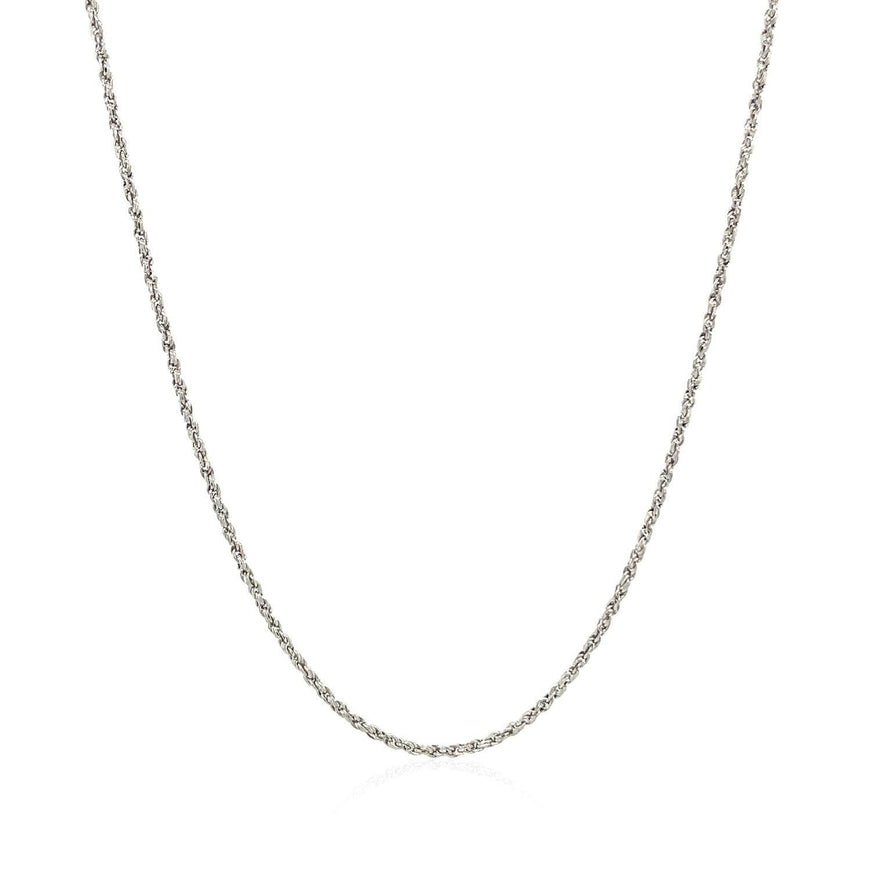 14k White Gold Adjustable Rope Chain 1.0mm - Ellie Belle