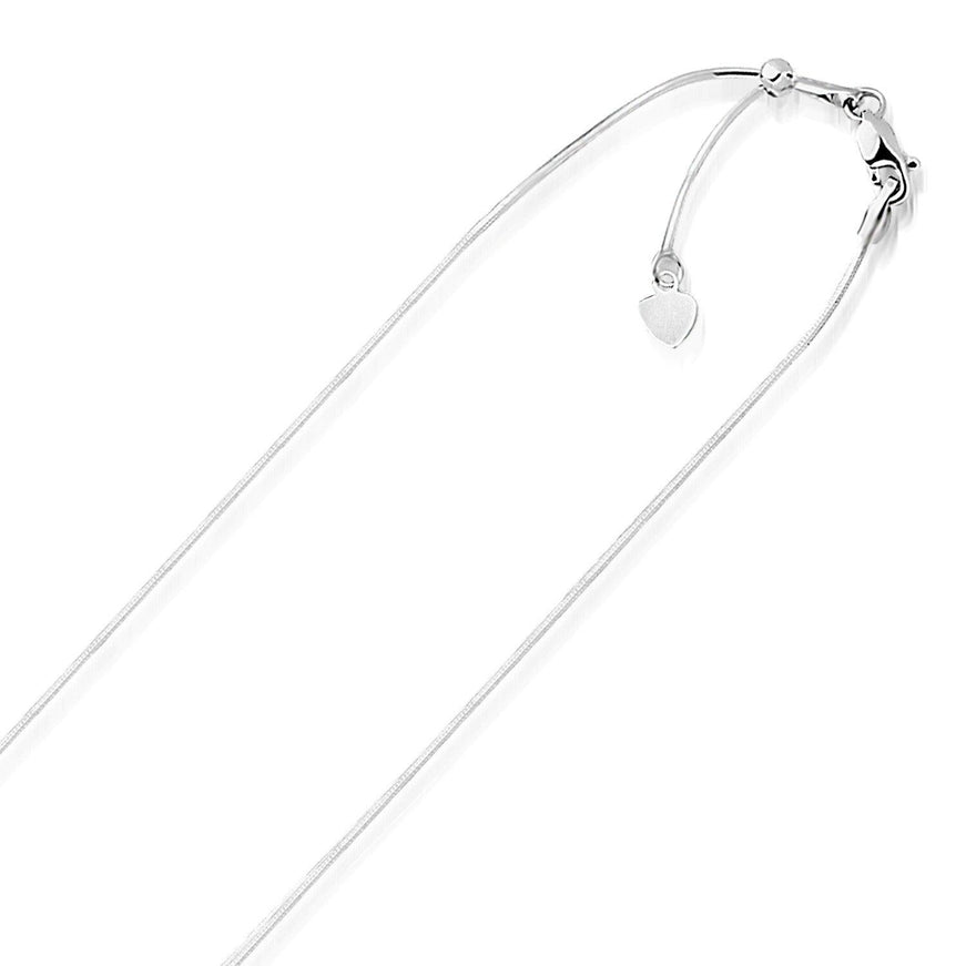 14k White Gold Adjustable Snake Chain 0.85mm - Ellie Belle