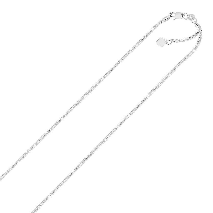 14k White Gold Adjustable Sparkle Chain 1.5mm - Ellie Belle