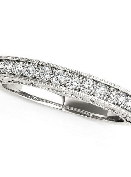 14k White Gold Antique Prong Set Diamond Wedding Ring (1/3 cttw) - Ellie Belle