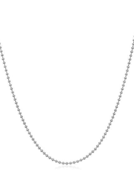 14k White Gold Bead Chain 1.0mm - Ellie Belle