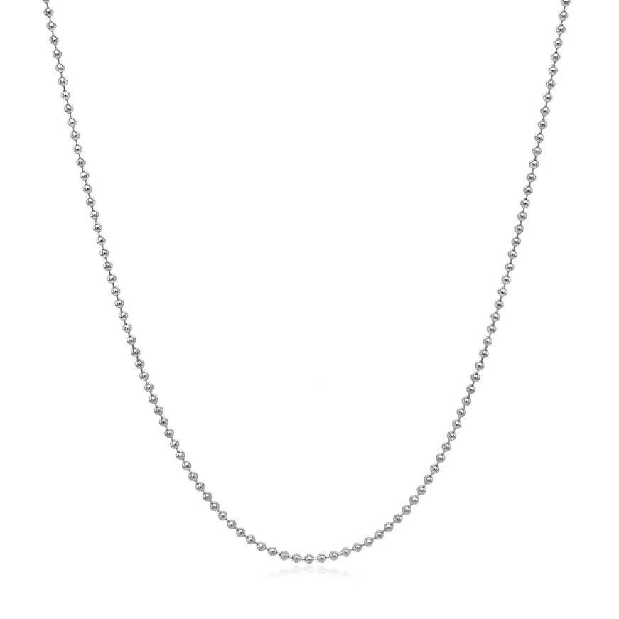 14k White Gold Bead Chain 1.0mm - Ellie Belle