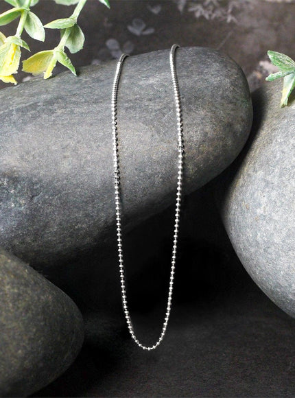 14k White Gold Bead Chain 1.0mm - Ellie Belle