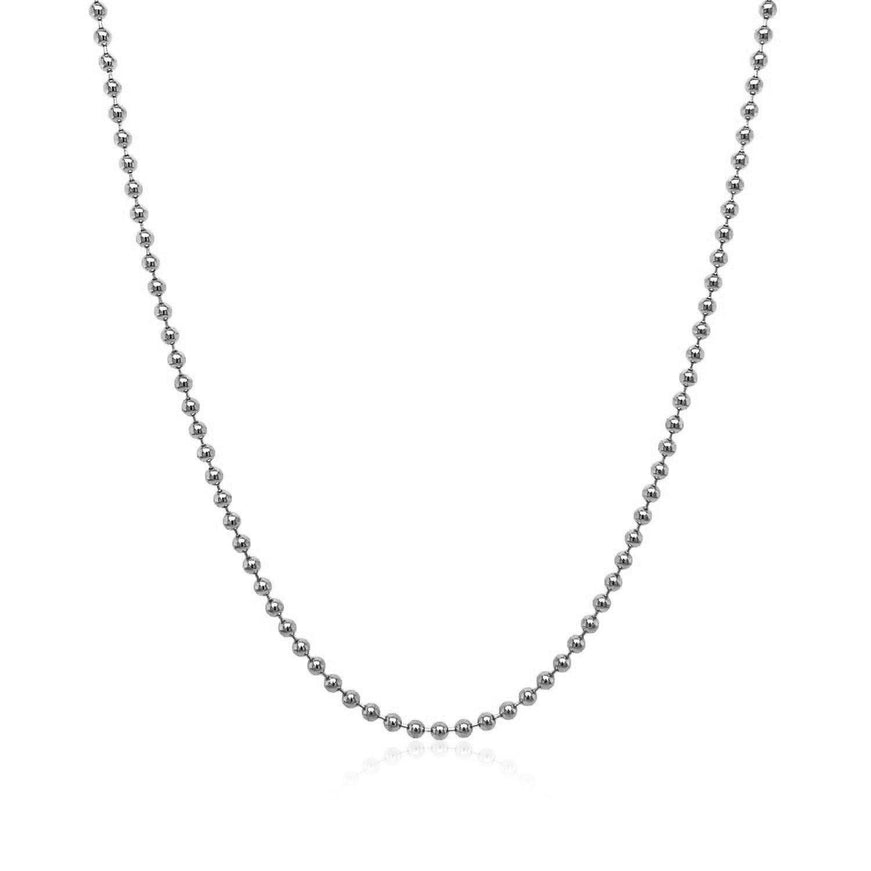 14k White Gold Bead Chain 1.5mm - Ellie Belle