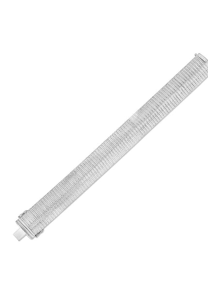 14k White Gold Bold Diamante Flex Bracelet - Ellie Belle