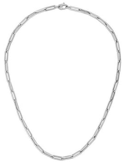 14k White Gold Bold Paperclip Chain (4.2 mm) - Ellie Belle