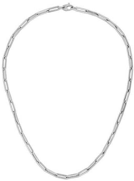 14k White Gold Bold Paperclip Chain (4.2 mm) - Ellie Belle